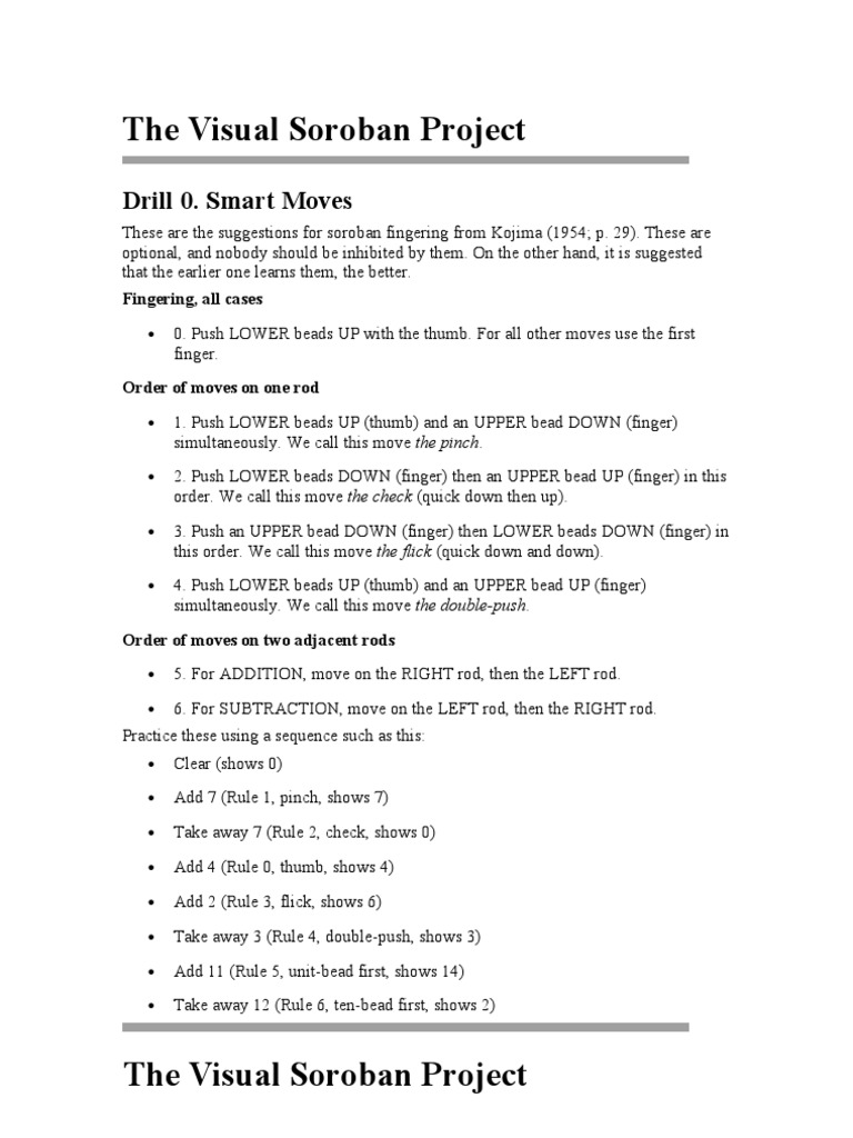 Mastering Basic Soroban Moves Pdf Teaching Mathematics