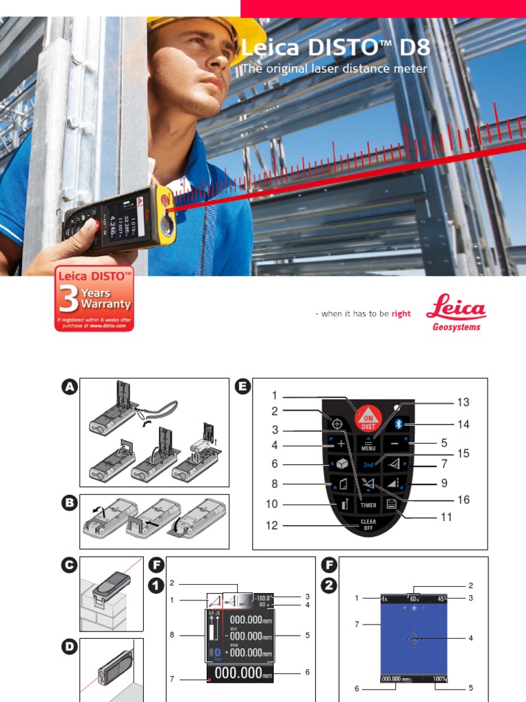 Disto Manual Disto D8 | PDF | Hogar, jardinería y bricolaje | Tecnología