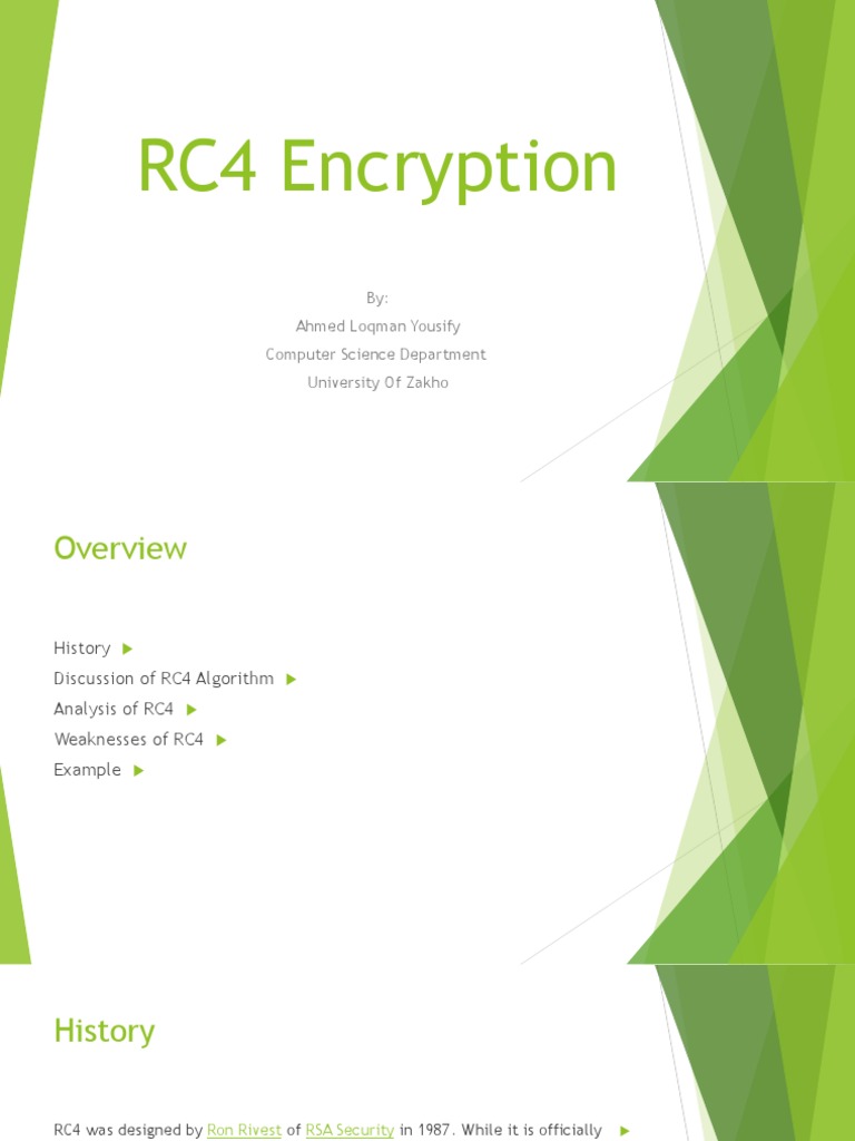 RC4 Encryption Algorithm | PDF | Espionage Techniques | Military ...