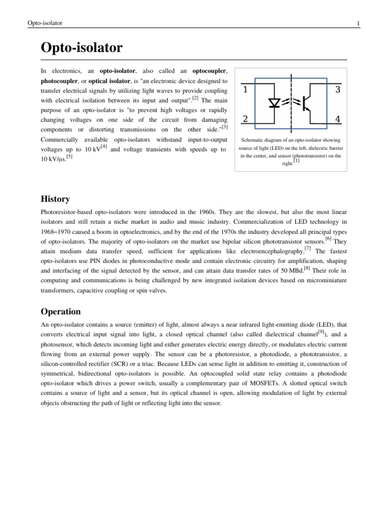 Optocoupler or Optoisolator PDF Circuit Diagram