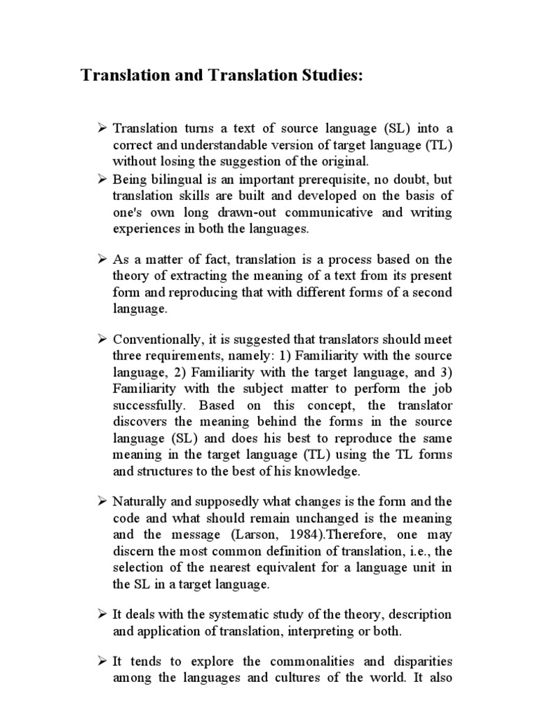 essay about translation