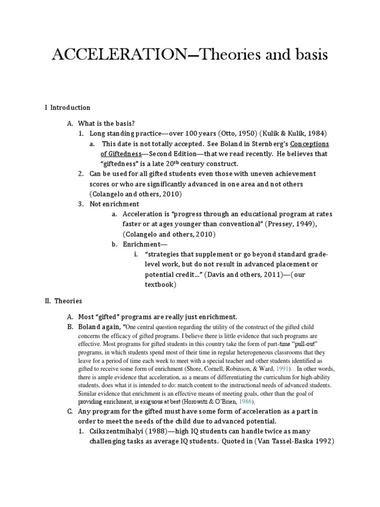 Understanding Acceleration in Education | PDF | Intellectual Giftedness ...