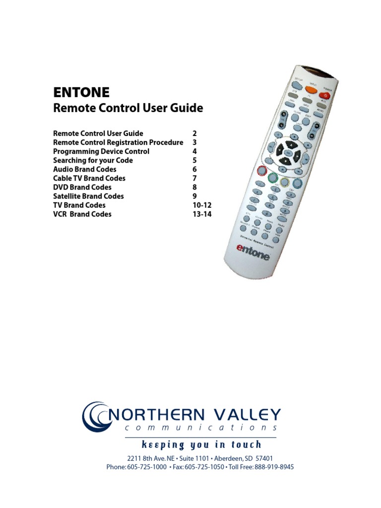 Entone Remote Control Set Top Box Remote Control
