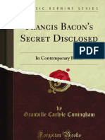 G C Cuningham Francis Bacons Secret Disclosed