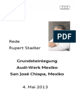 Rupert Stadler - Grundsteinlegung Audi-Werk Mexiko - 2013