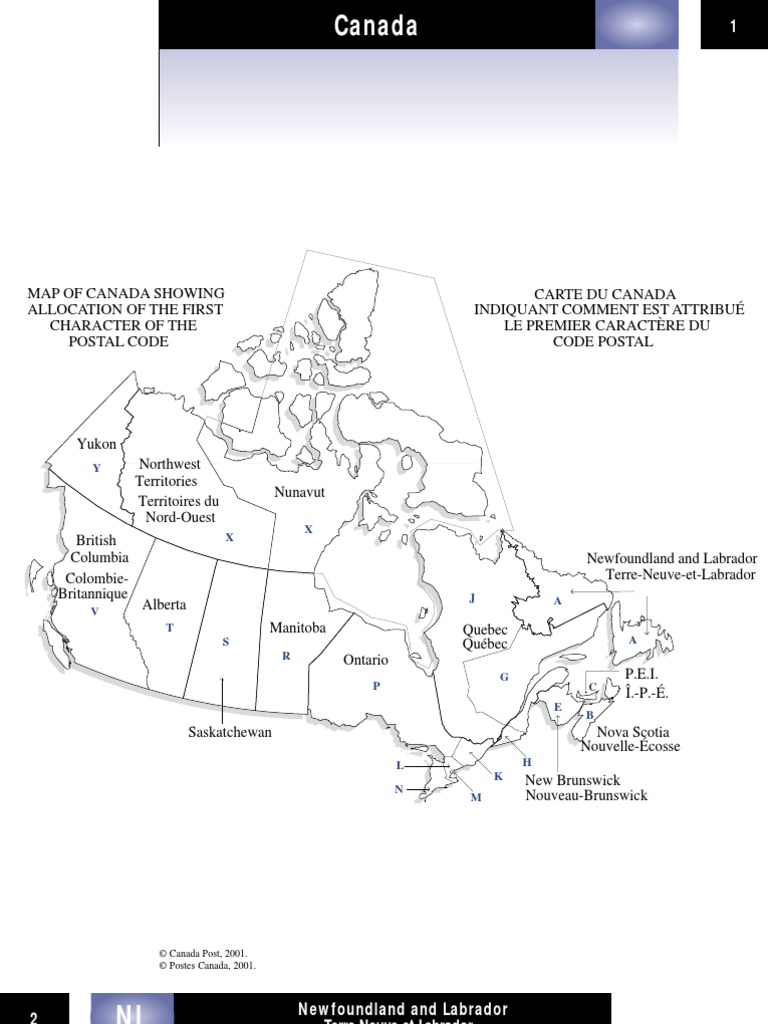 Canada Postal Codes | Pdf | Provinces And Territories Of Canada | Postal  System