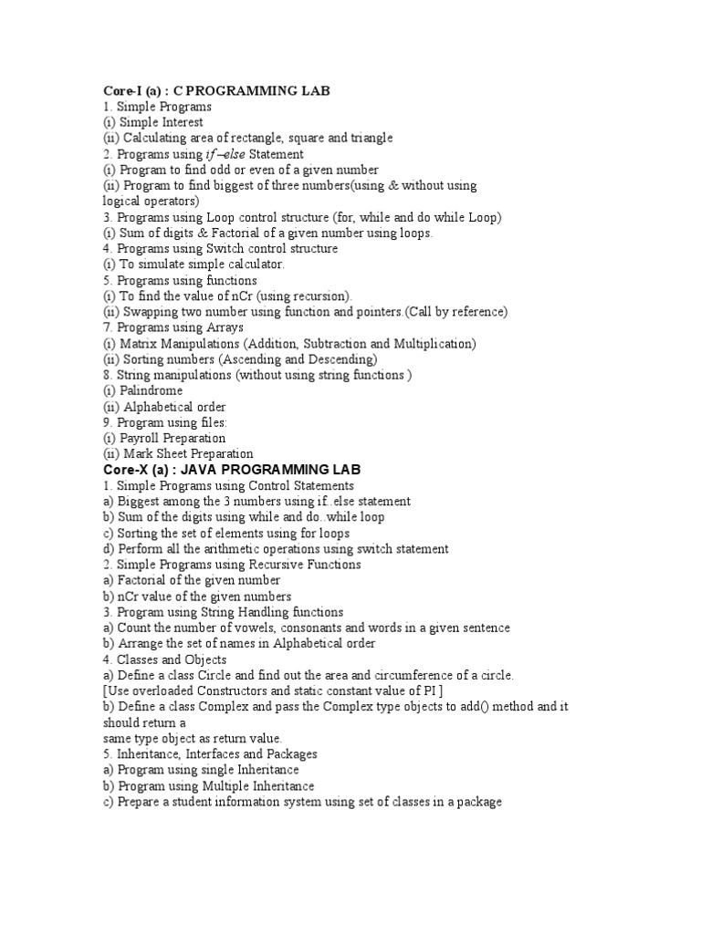 Bca Lab Program | PDF | Control Flow | C (Programming Language)