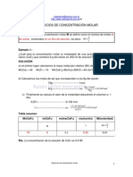 Ejercicios de Concentración Molar