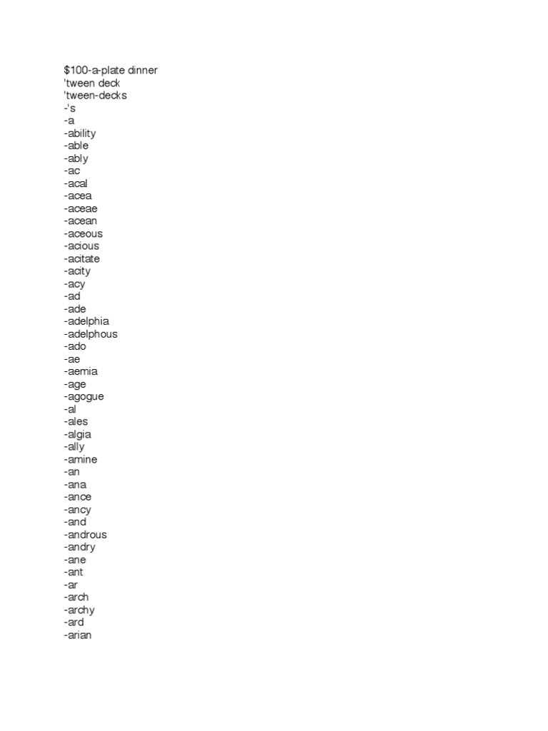 List Of Hyphenated Words
