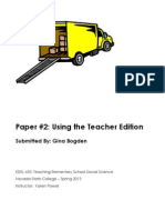 Paper #2: Using The Teacher Edition: Submitted By: Gina Bogden