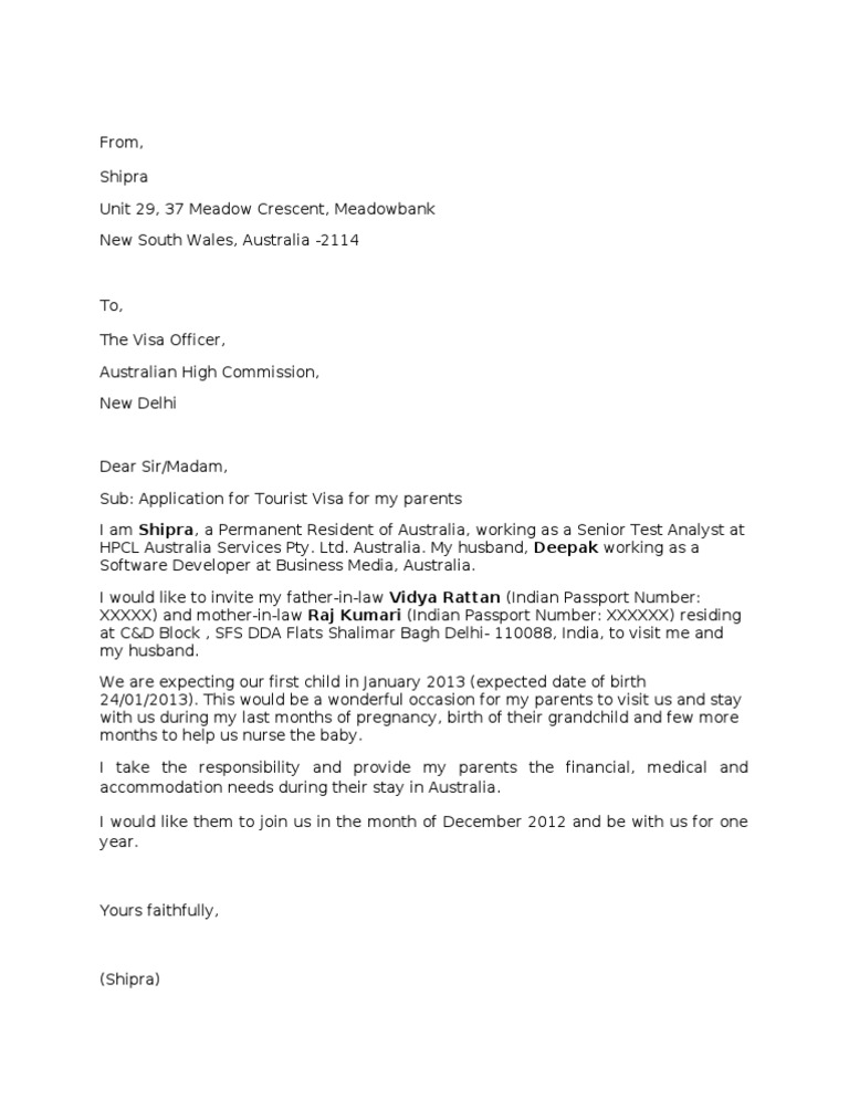 parents visit invitation letter usa Sample Letter Invitation parents visit invitation letter usa Sample Letter Invitation