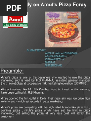 Case Study On Amul Pizza Foray Perfect Competition Prices
