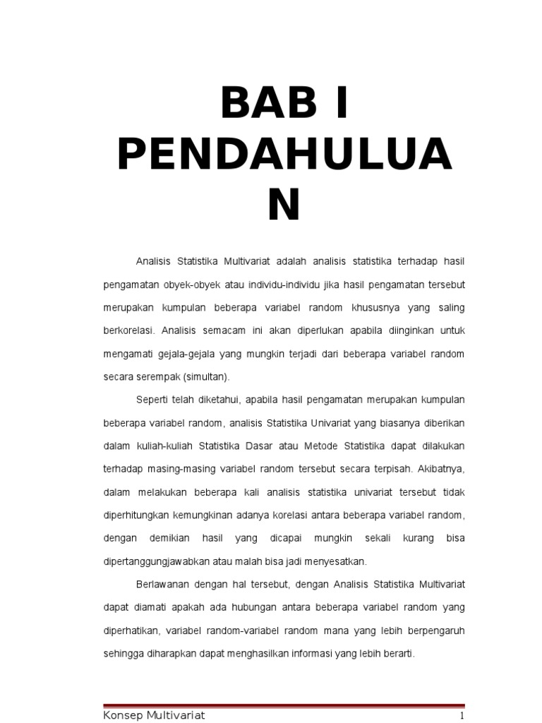 Part 1 1 Konsep Multivariat