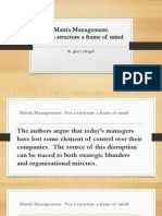 Matrix Management Is a Frame of Mind, Not a Structure