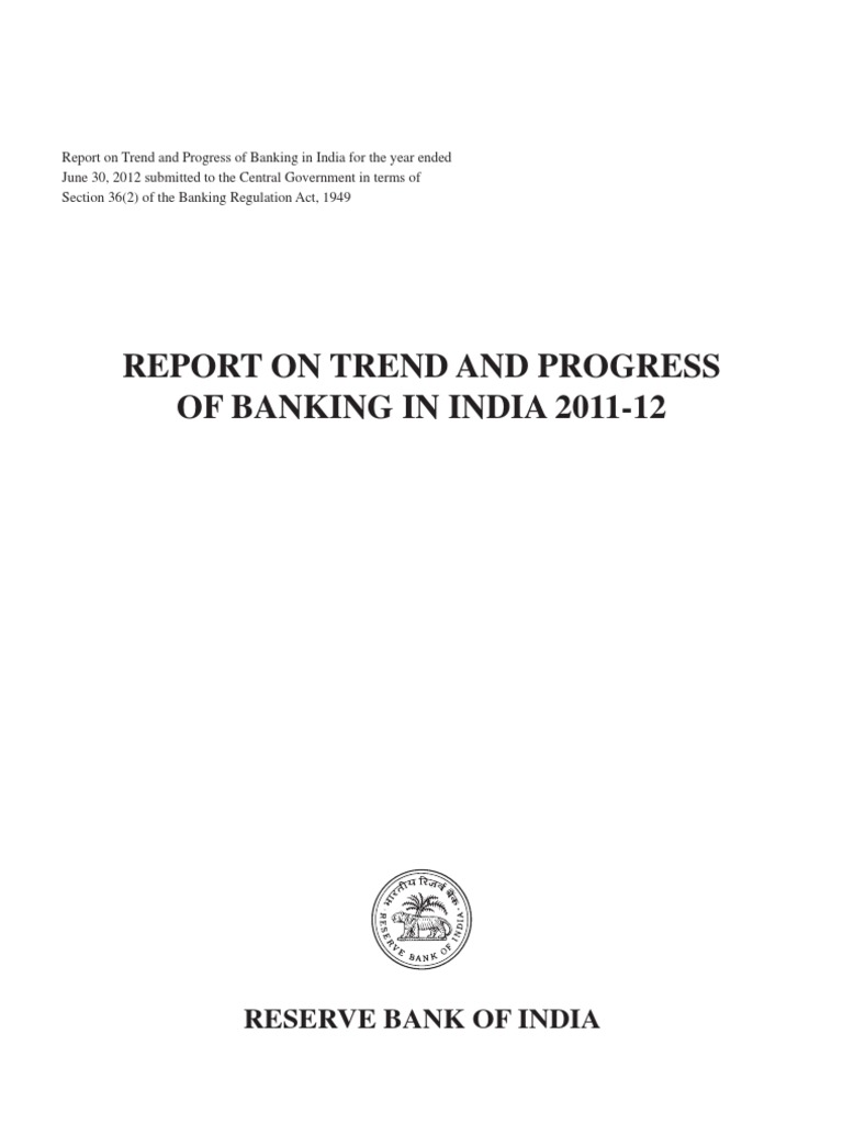 RBI Report on Banking Trends 2011-12 | PDF | International Financial ...