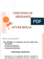Function's of Insurance . by Aftab Mulla