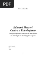 CARVALHO, Olavo de. Edmund Husserl Contra o Psicologismo