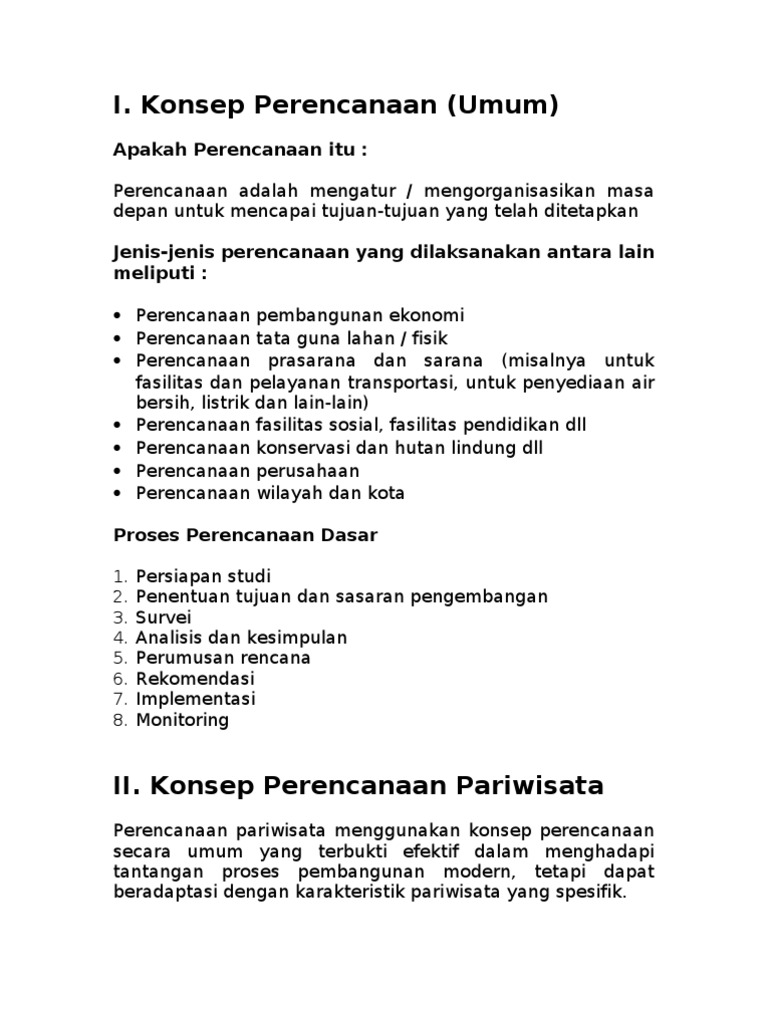Bab Ii Pendekatan Perencanaan Pariwisata Pdf