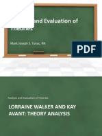 Analysis and Evaluation of Theories