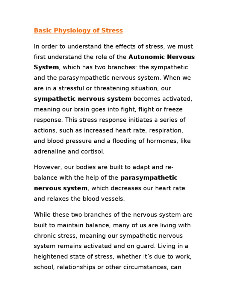 Understanding Stress Physiology and Management | PDF | Mindfulness ...