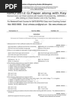 Download ISRO 2012 Question paper along with Key for ECE Electronics Department by Institute of Engineering Studies IES SN139543513 doc pdf