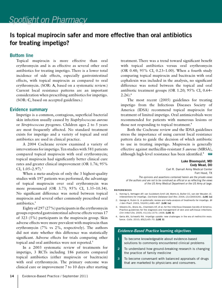 Is Topical Mupirocin Safer | PDF | Antimicrobial Resistance | Antibiotics