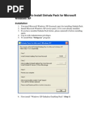 Instructions To Install Sinhala Pack For Microsoft Windows XP