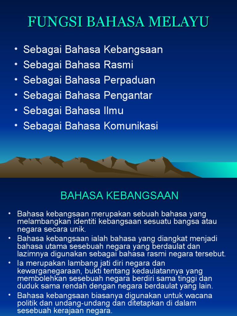 Fungsi Bahasa Melayu Pdf