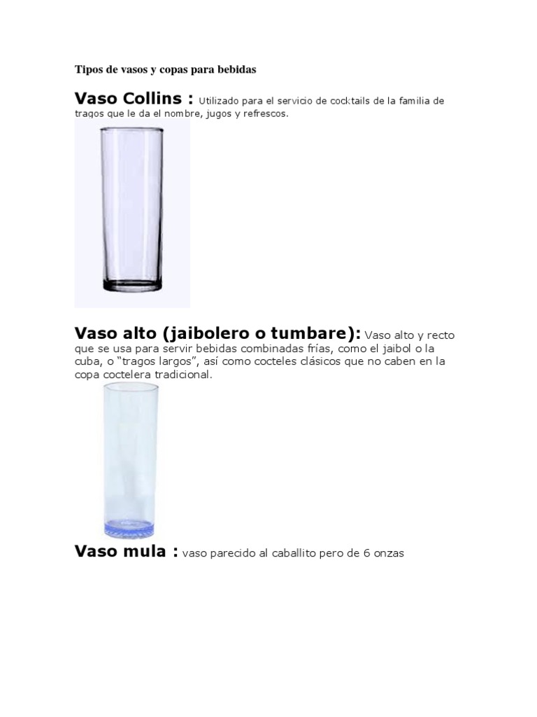 Tipos de vasos y copas de vidrio para cada bebida. Descubre más.