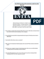 Comparative Analysis of The Eva Peron Documentary and Evita The Musical