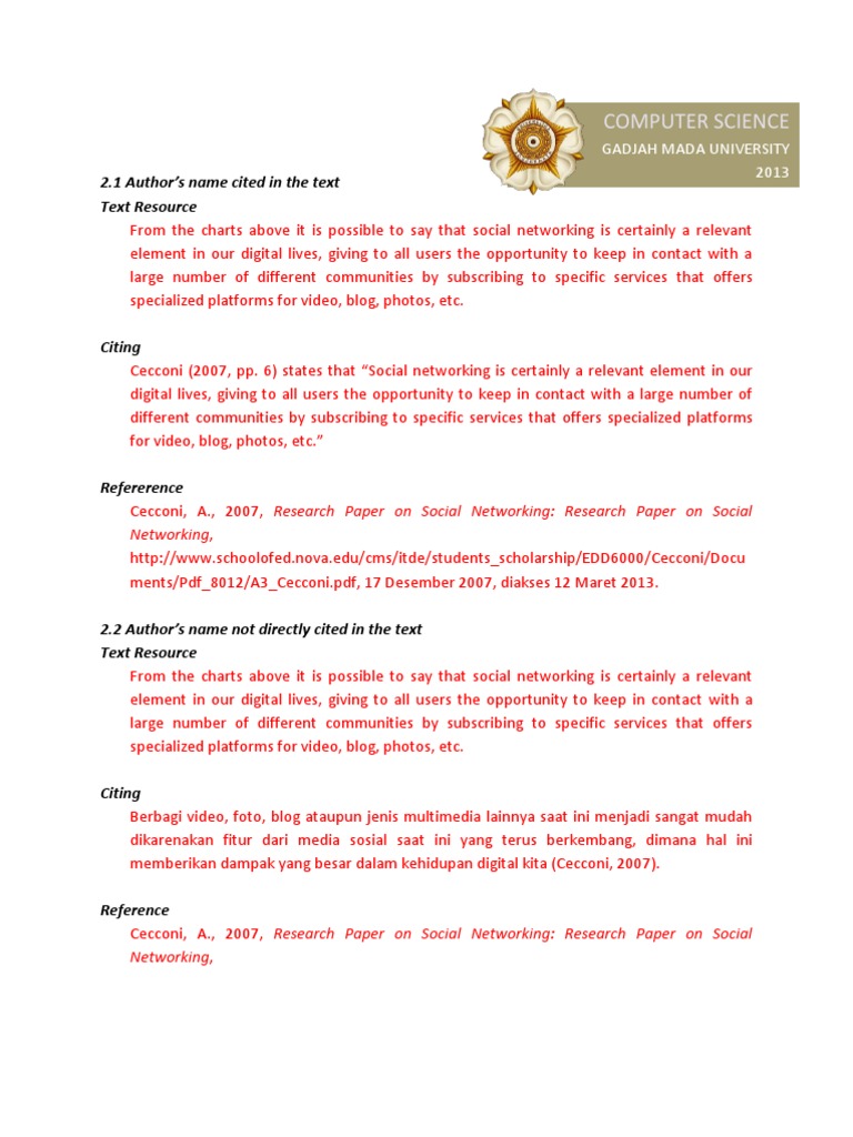 Harvard StyleCitation.docx Social Networking Service
