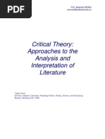 Critical Theory - Approaches To Literary Analysis and Interpretation