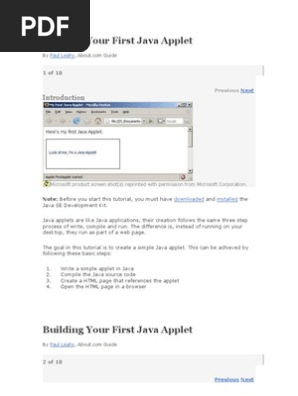 Building Your First Java Applet