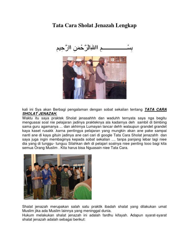 Tata Cara Solat Jenazah