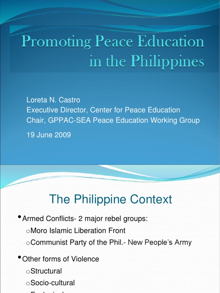 Peace Education in the Philippines: History and Initiatives | PDF ...