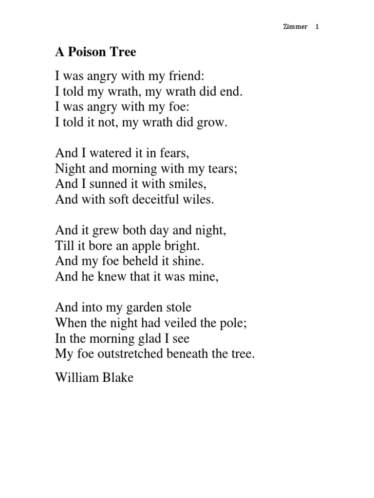 A poison tree poetry prescription essay 08 image