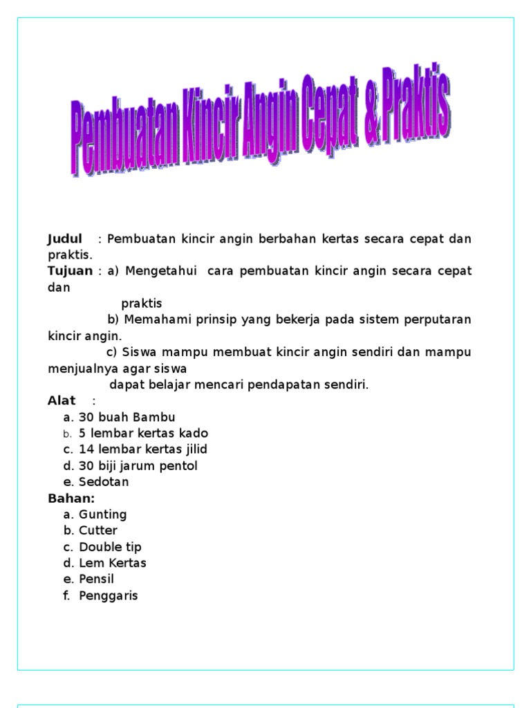 Laporan Kincir Angin