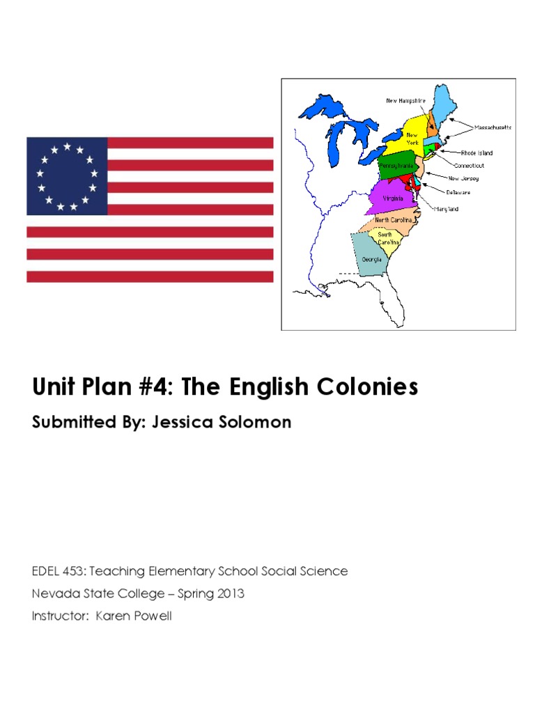 English Colonies Unit Plan for 5th Grade | PDF | Schools | Further ...