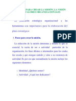 Pautas para La Visión Misión y Valores