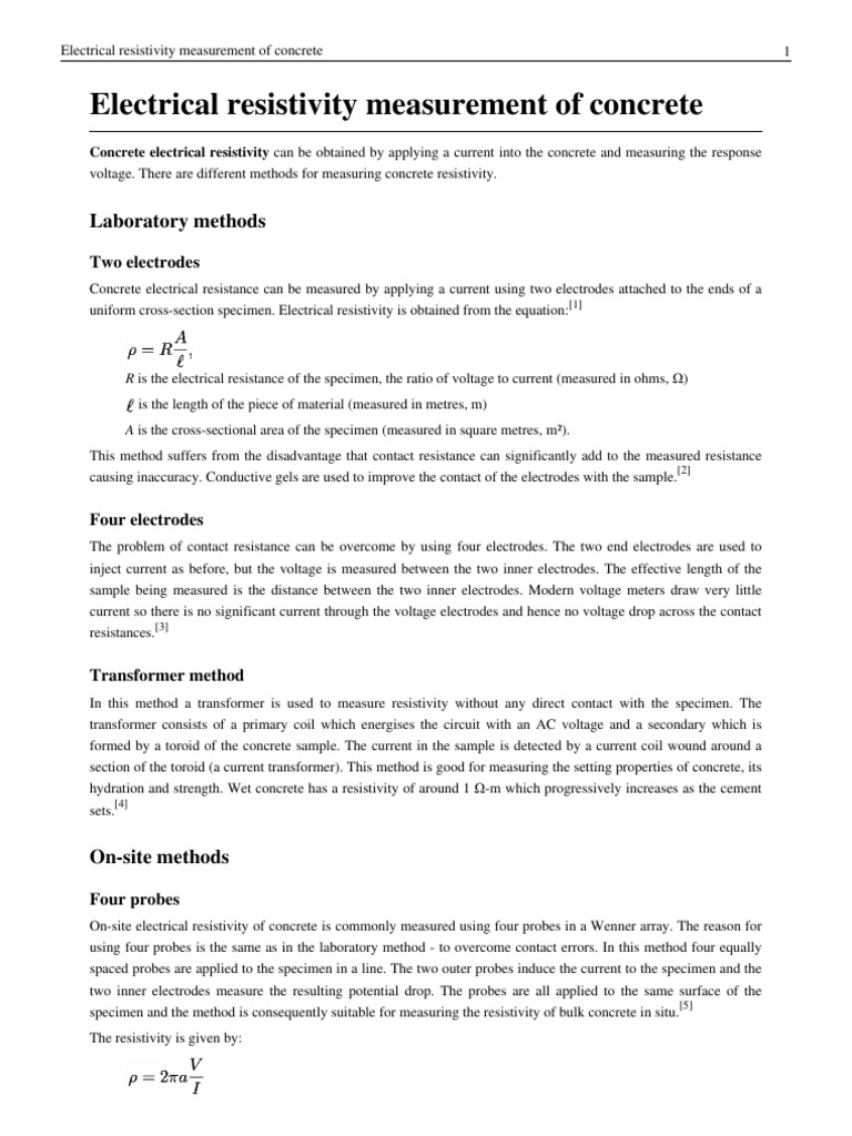 Electrical Resistivity Measurement of Concrete | PDF | Applied And ...