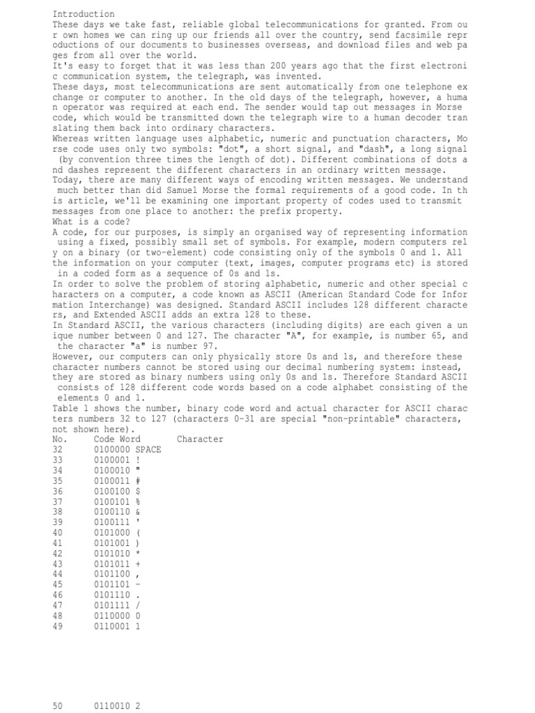 Codes | Code | String (Computer Science)