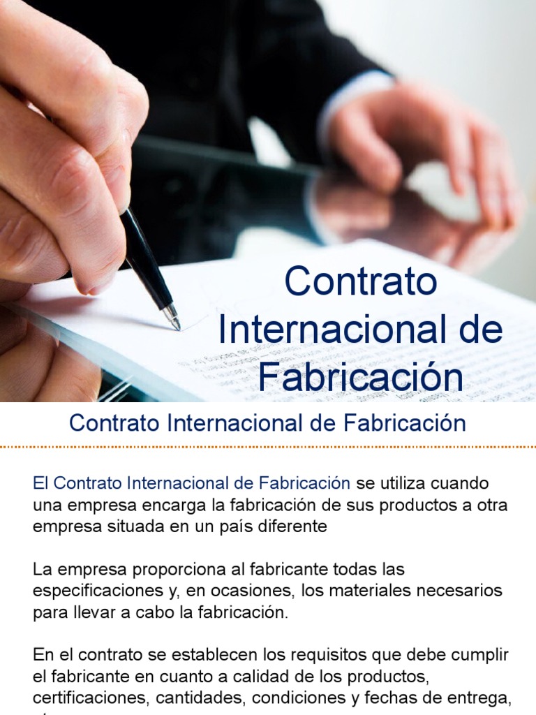 CONTRATO INTERNACIONAL DE FABRICACIÓN Intellectual