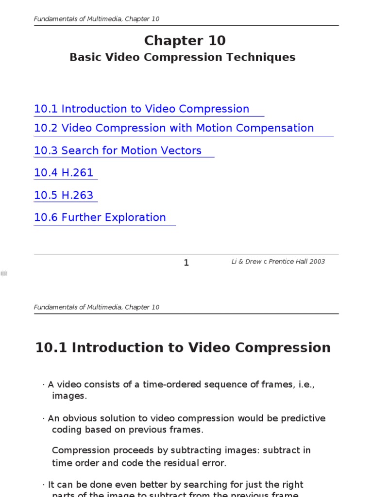 Video Compression Techniques Overview | PDF | Video | Data Compression
