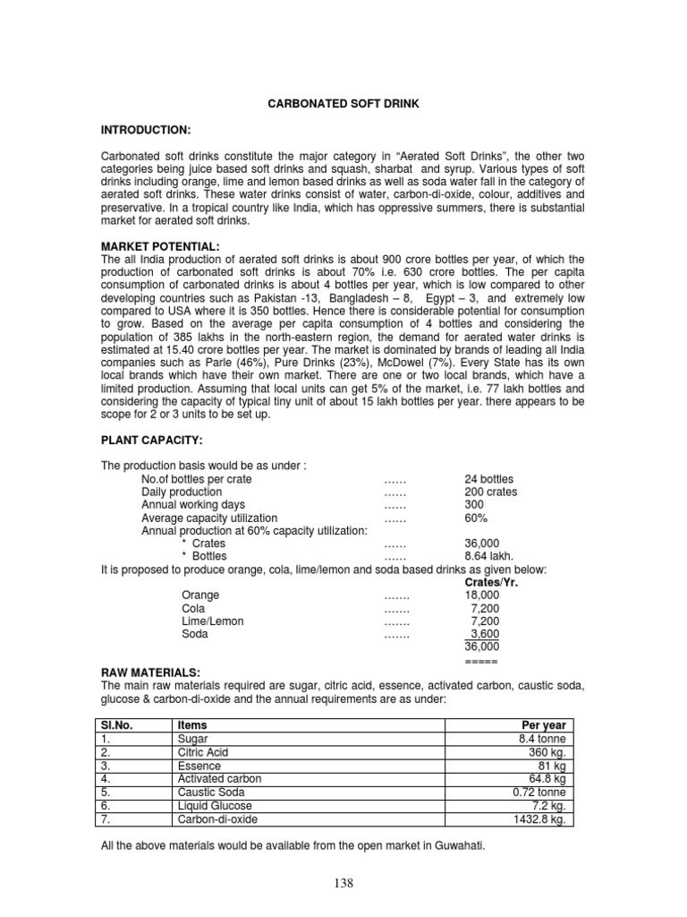 Carbonated Soft Drink PDF PDF Carbonated Water Soft Drink