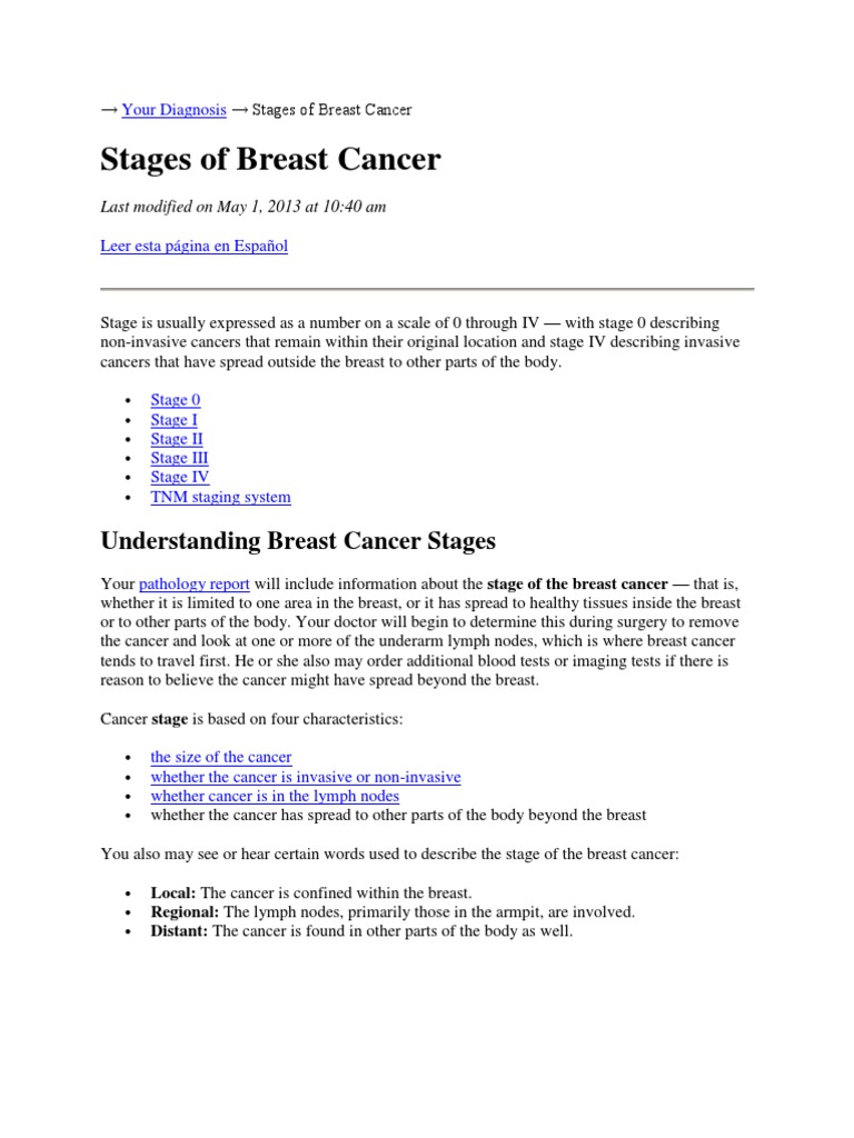 Understanding Breast Cancer Stages | Download Free PDF | Breast Cancer ...