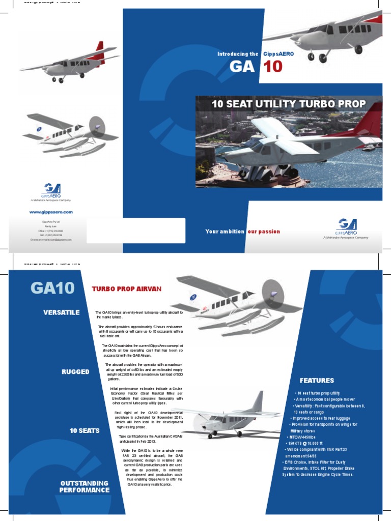 GA10 Airvan: 10-Seat Utility Turbo Prop | PDF
