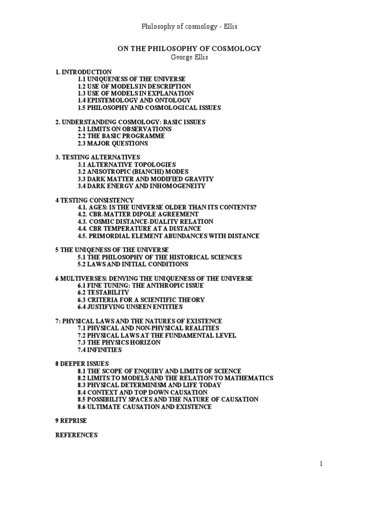 On The Philosophy of Cosmology | PDF