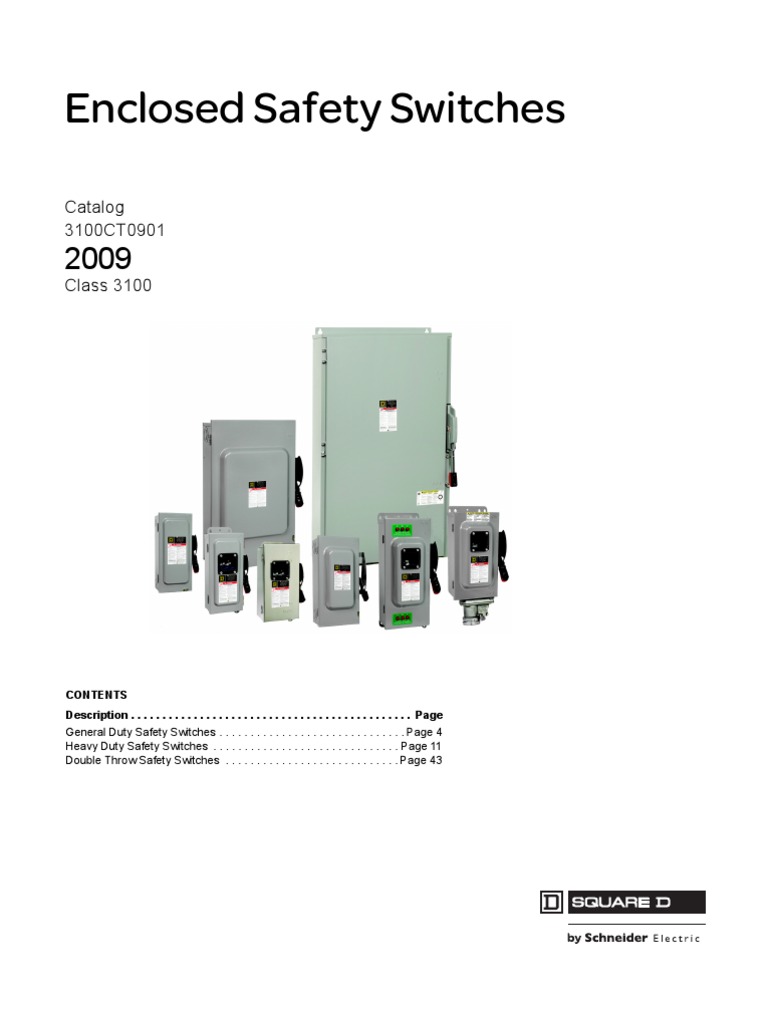 Catalogue Squared Enclosed Safety Switches Fuse (Electrical) Switch