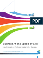 Business at The Speed of "Like" - New Imperatives For Social Media Sales Success