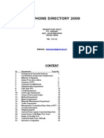 Telephone Directory 2009: Content